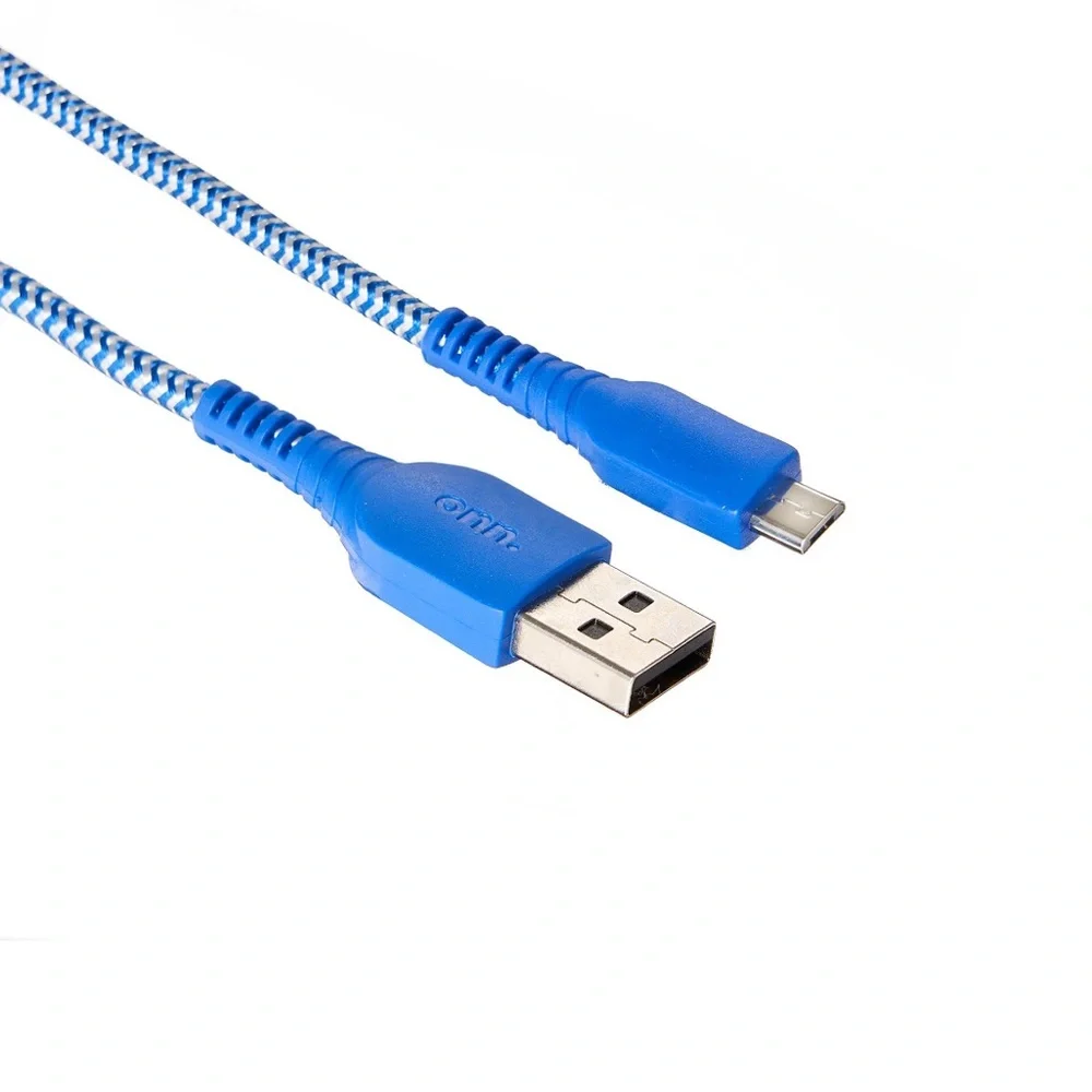ONN. Braided 6’ Ft Sync & Charge Cable with Micro USB Connector NWT
